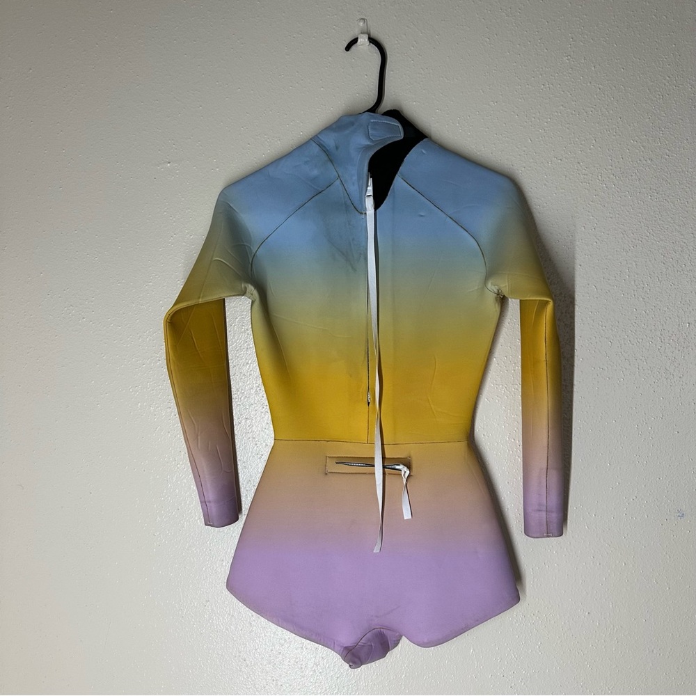 Cynthia Rowley Multicolor Ombre Long Sleeve Boyshort Wetsuit